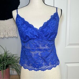 Vintage Y2K Cachè blue lace cami top